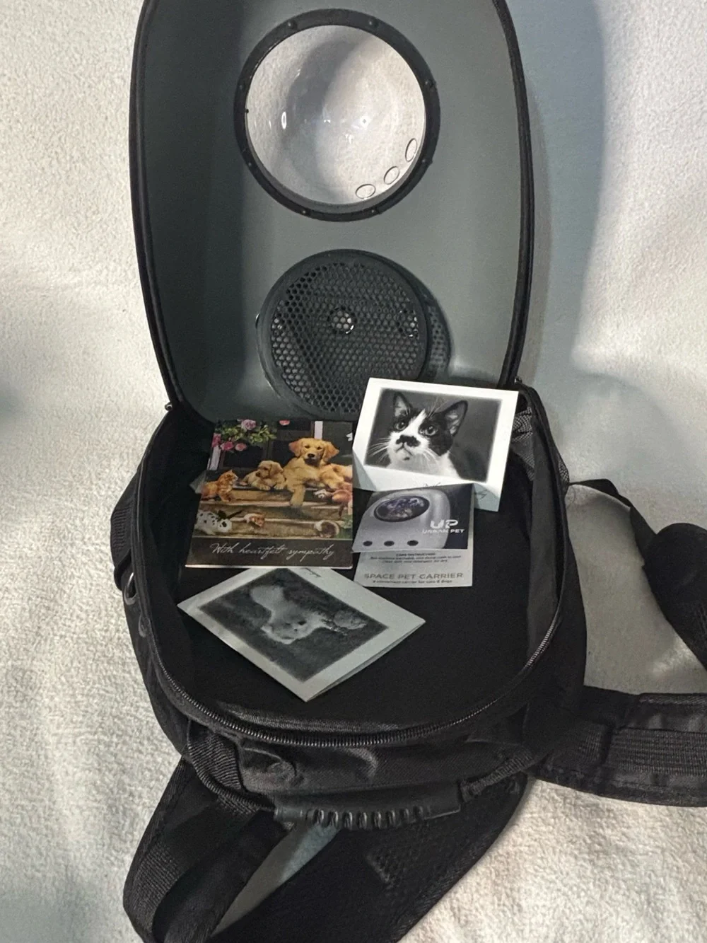 Silver Space Capsule Cat Carrier Backpack